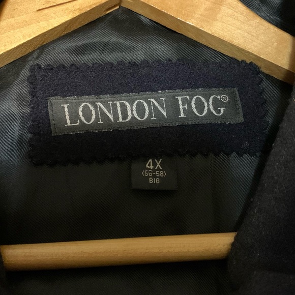 London Fog Classic dark blue Wool Coat - Picture 4 of 9
